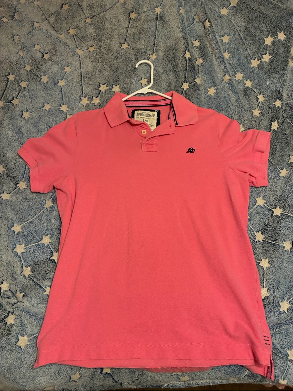 Aeropostale Men's Coral Pink Polo Shirt